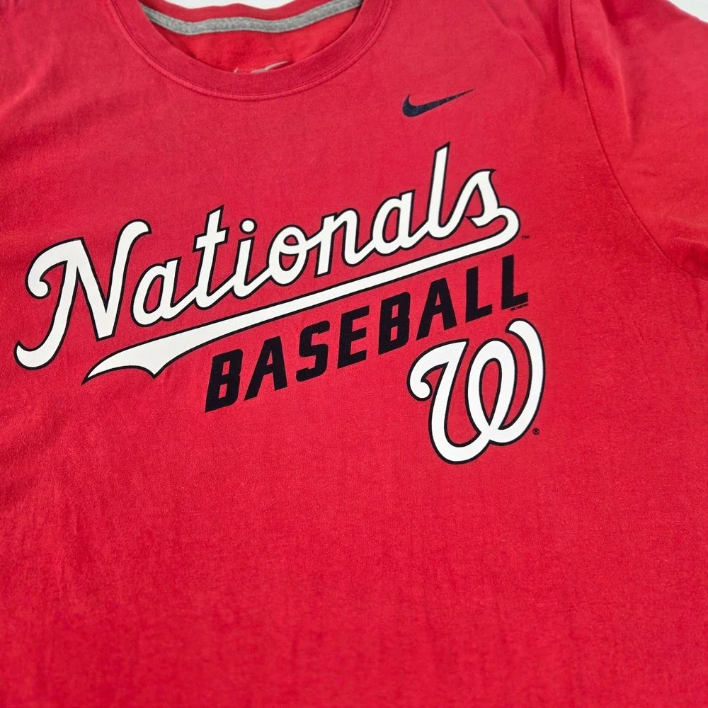 Nike T-Shirt Youth XL Red Washington Nationals Baseball Short Sleeve Tee (T7)